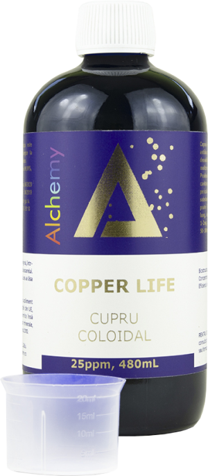 Cupru coloidal Copper Life, Pure Alchemy, 25ppm, 480mL