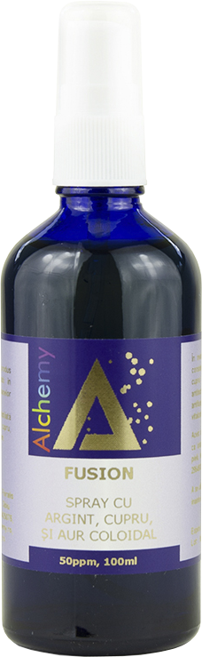 Fusion, mix sinergic de argint, cupru și aur coloidal, 50ppm, 100ml