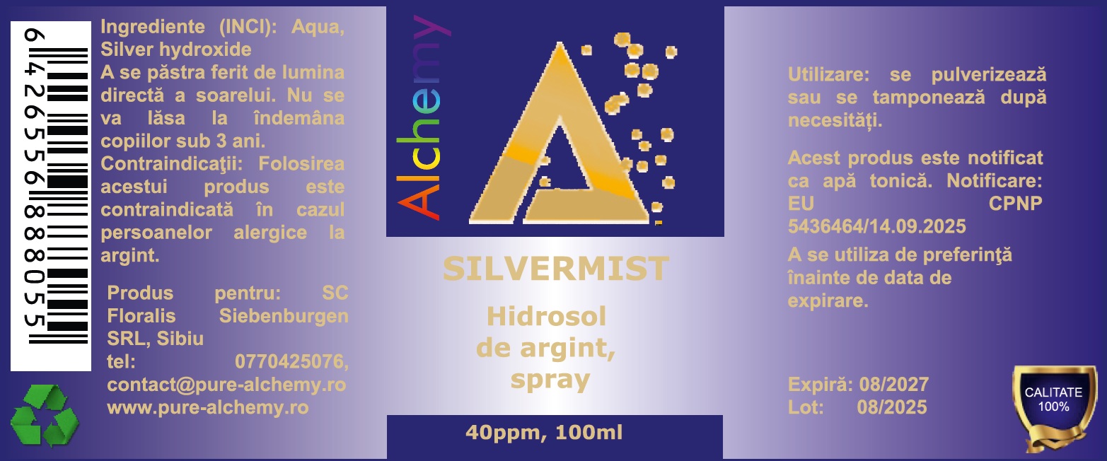 Silver Mist, hidrosol de argint spray, 40ppm, 100ml - imagine 3